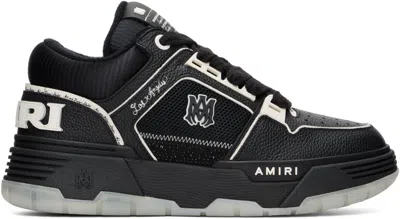Amiri Ma-1 Black Low-top Sneaker With Maxi Logo Lettering On The Back And Mesh Inserts In Fabric And Leath