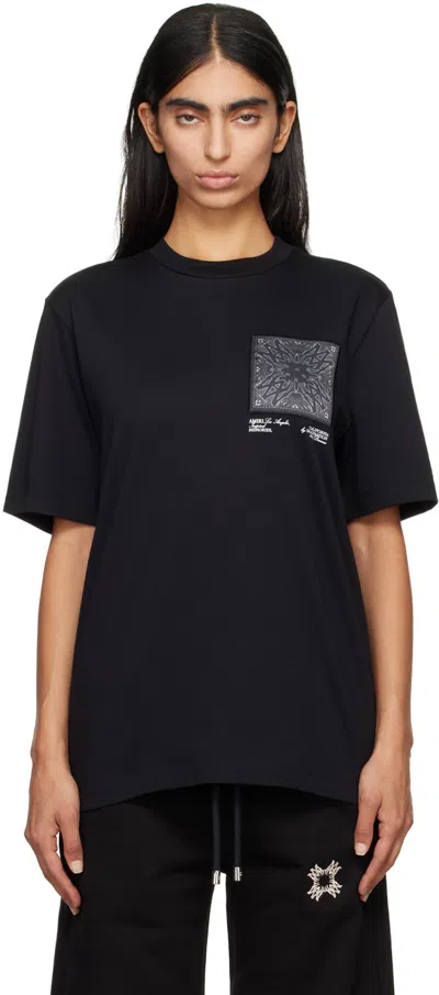 Amiri Black 'ma' Bandana Silk Applique T-shirt
