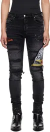 Amiri Black Ma Cement Thrasher Skinny Jeans In Black
