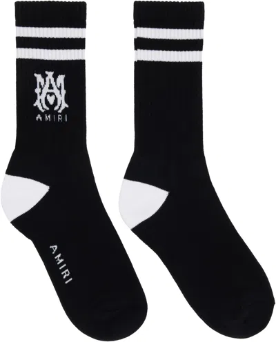 Amiri Black 'ma' Core Logo Socks In Multi
