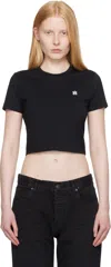 Amiri Ma Embroidered Cropped T In Black