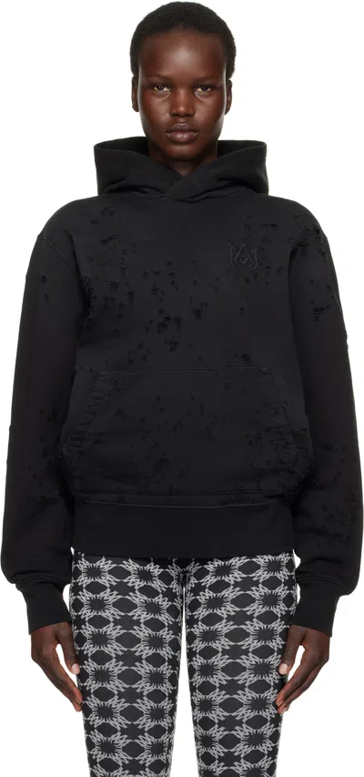 Amiri Black Ma Embroidered Hoodie
