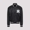 Amiri 'ma Hollywood' Black Bomber Jacket With Logo Print On The Front And Maxi Logo Print On The Rear In Black