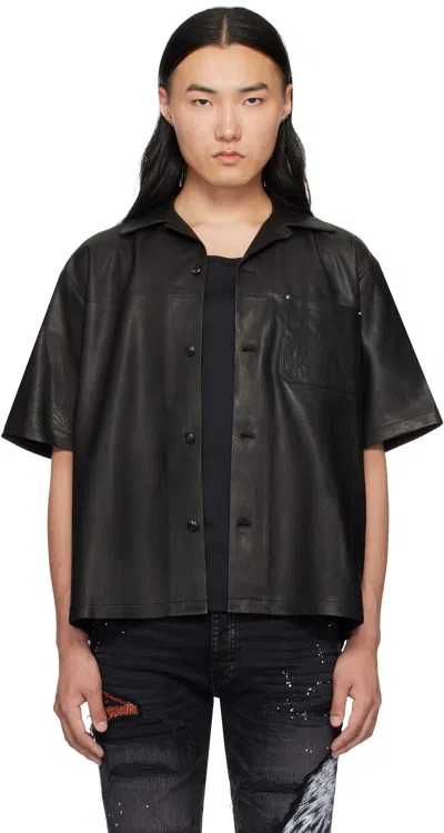 Amiri Black Ma Leather Camp Shirt