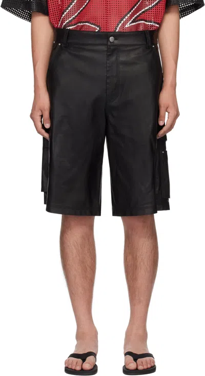 Amiri Black Ma Leather Carpenter Shorts