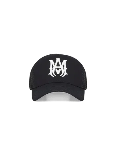 Amiri Black Ma Logo Trucker Hat