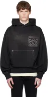 Amiri Black Ma Outline Oversized Hoodie In Black