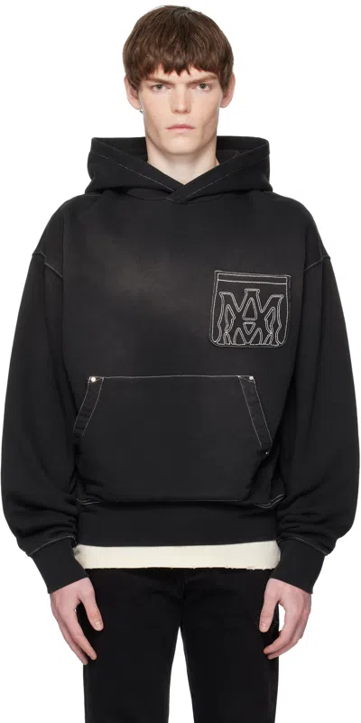 Amiri Black Ma Outline Oversized Hoodie