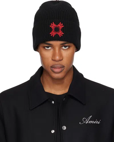 Amiri Black 'ma' Quad Beanie