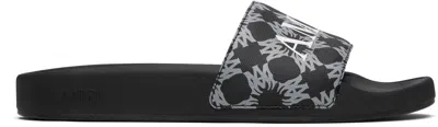 Amiri Black Ma Quad Canvas Pool Slides
