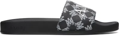 Amiri Black Ma Quad Canvas Pool Slides