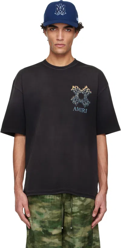 Amiri Ma Quad Flames Oversize Cotton Graphic T-shirt In Brown