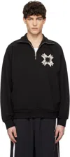 Amiri Black Ma Quad Half-zip Sweatshirt In Black