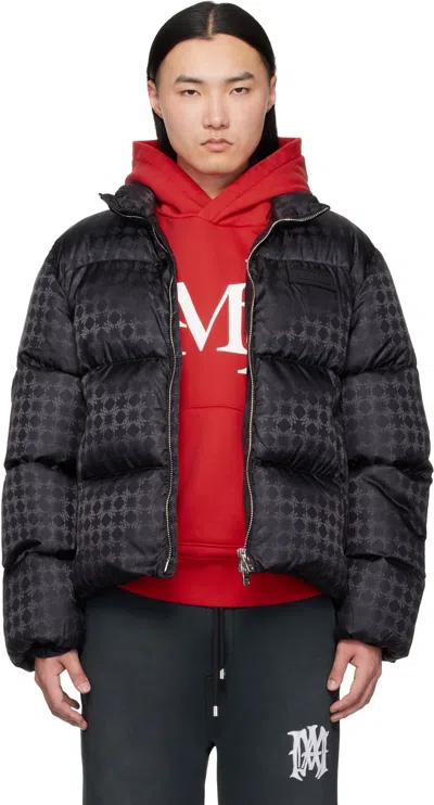 Amiri Black Ma Quad Jacquard Down Jacket