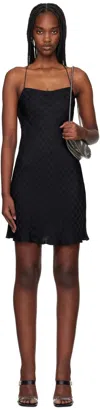 Amiri Monogram-pattern Mini Dress In Black