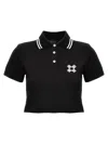 Amiri Ma Quad Short-sleeve Crop Polo Shirt In Black