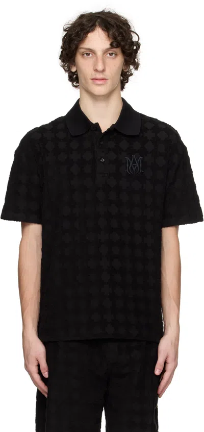 AMIRI BLACK MA QUAD TOWELING POLO