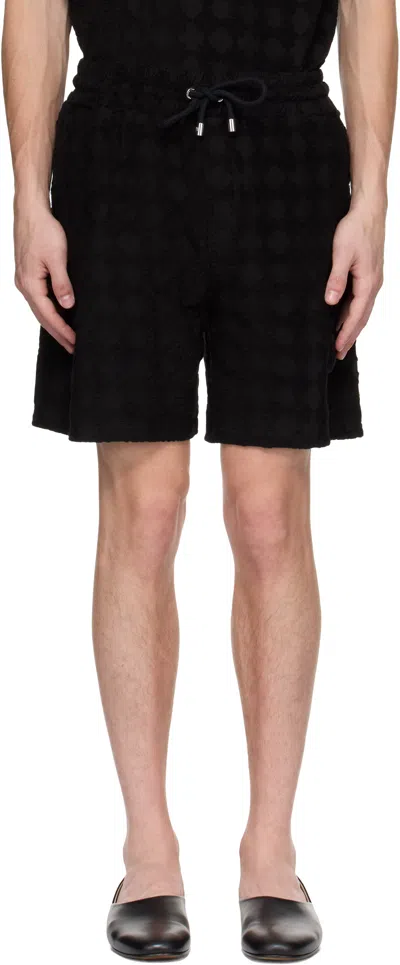 AMIRI BLACK MA QUAD TOWELING SHORTS