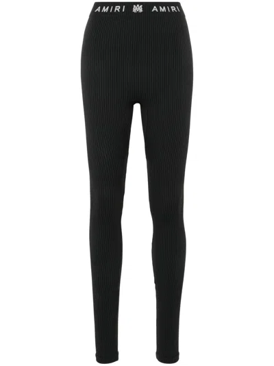 Amiri Logo-waistband Performance Leggings In Black