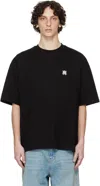 Amiri Black Crewneck T-shirt With Logo Embroidery On The Front In Cotton Man