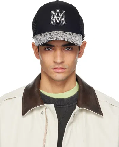 Amiri Black Ma Snake Trucker Cap