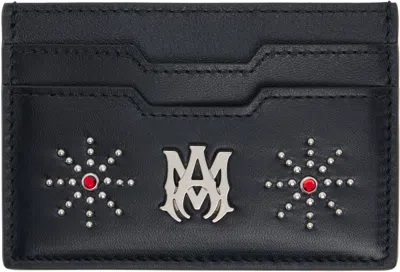 Amiri Black 'ma' Stud Card Holder