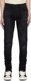 Amiri Black Ma Varsity Repair Jeans In Black