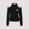 Amiri Tailored Wool And Leather Jacket With Zippered Pockets In Black