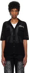 Amiri Black Mesh Shirt In Black