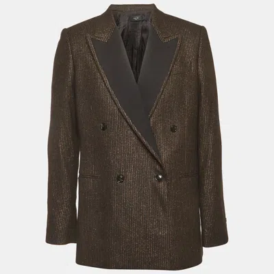Pre-owned Amiri Black Metallic Striped Double Breasted Blazer M