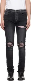Amiri Straight Denim Jeans Belt Loops Five Pockets In Black