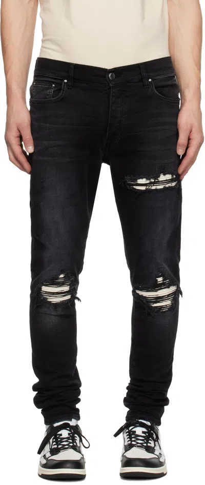 Amiri Black Mx1 Ultrasuede Jeans In Vintage Black