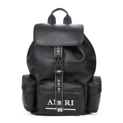 Amiri Black Nappa Logo Embroidery Rucksack