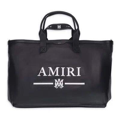 Amiri Black Nappa Logo Embroidery Tote Bag