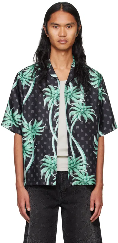 AMIRI BLACK PALM BOWLING SHIRT