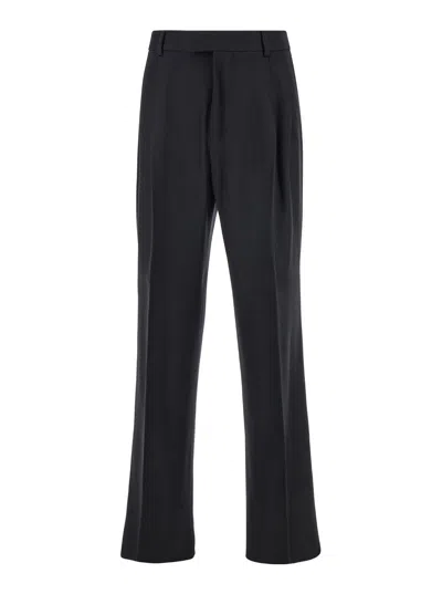 Amiri Black Pants With Belt Loops And Front Pences In Wool Blend Man
