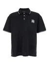 Amiri Black Polo Shirt With Classic Collar And Logo Embroidery On The Front In Black