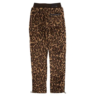 Amiri Black Printed Leopard Fleece Pants In Brown
