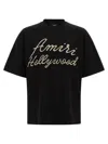 Amiri Oversized Fit Hollywood Script Tee In Black