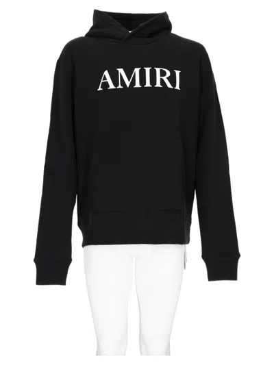 Amiri Black Relaxed-fit Logo Hooded Sweatshirt