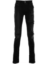 Amiri Logo-embroidered Skinny-cut Jeans In Black