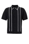 Amiri Script Stripe Shirt Contrast Piping