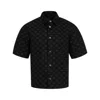 Amiri Mens Quad Monogram-jacquard Short-sleeve Cotton And Wool-blend Shirt Black
