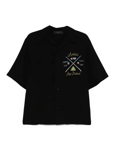 AMIRI BLACK SHORT SLEEVE SHIRT WITH PRINT