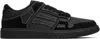 Amiri Sneaker Skel Top Low Black In Leather And Suede Men In Black