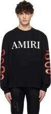 Amiri Black Hoodie With Maxi Logo Lettering On The Front And Snake Print On The Sleeves In Black