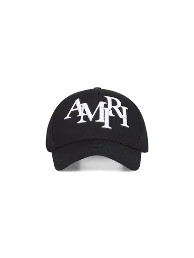 Amiri Black Staggered  Canvas Baseball Cap