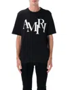Amiri Cotton Staggered Logo T-shirt Men In Black