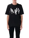 Amiri Cotton Staggered Logo T-shirt Men In Black