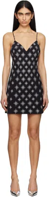 Amiri Black Starburst Crystal Minidress In Black